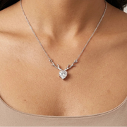 reindeer 1ct Lab grown cvd Diamond Heart pendant-with chain